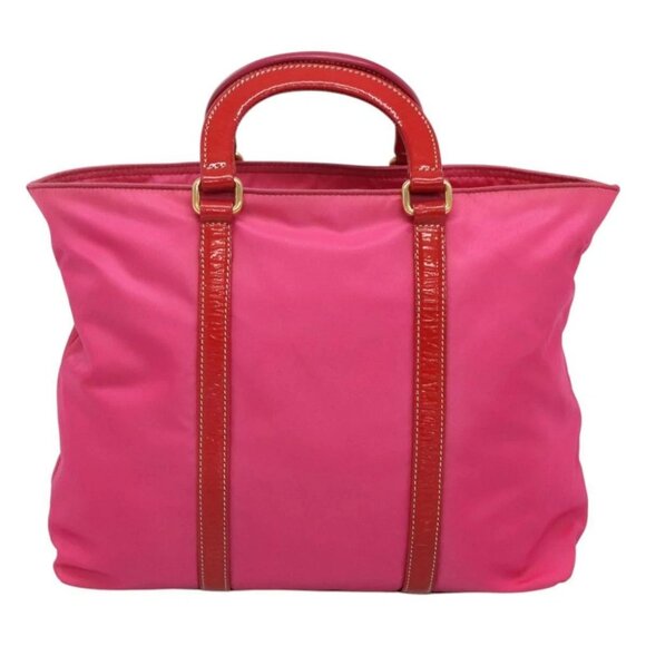 PRADA Hand Bag Nylon 2way Pink Gold Auth 120480 - Picture 2 of 16